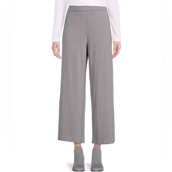 Eileen Fisher
Melange Knit Jersey Straight Leg High Side Slit Hem Pull-On Pants - Picture 6 of 6